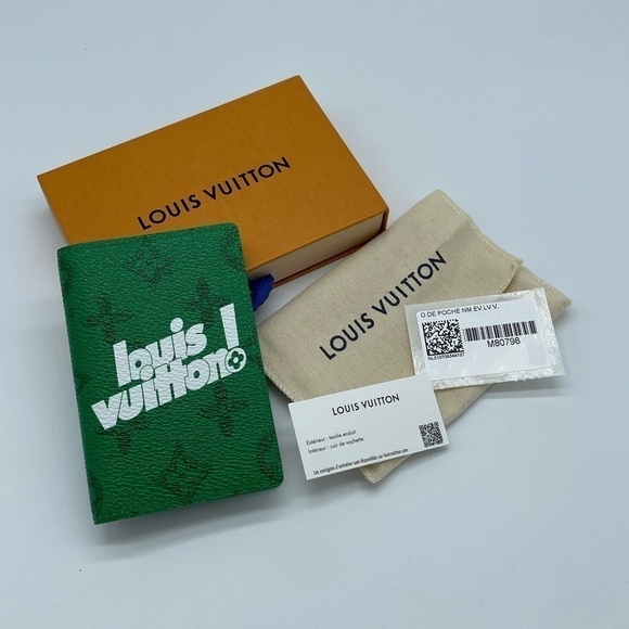 NWT LOUIS VUITTON Green Monogram "Louis Vuitton!" Pocket Organizer M80798 - Picture 7 of 7